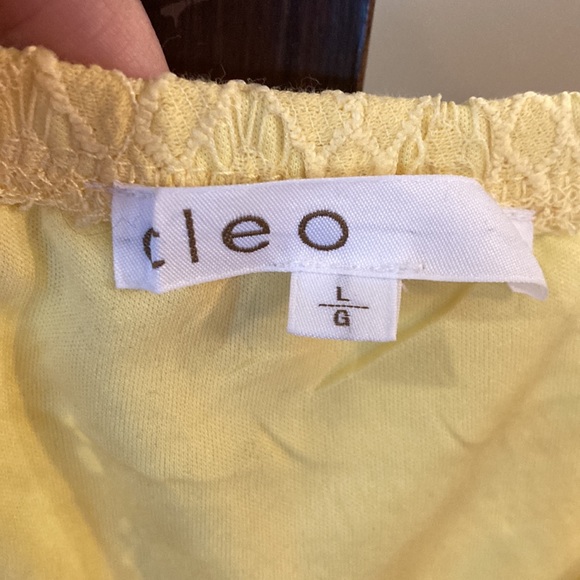 Cleo yellow top with lace overlay, size large NWOT - Picture 4 of 6